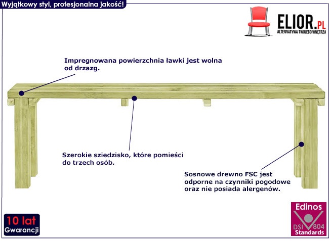 Produkt Drewniana ławka ogrodowa Ligeo - zielona