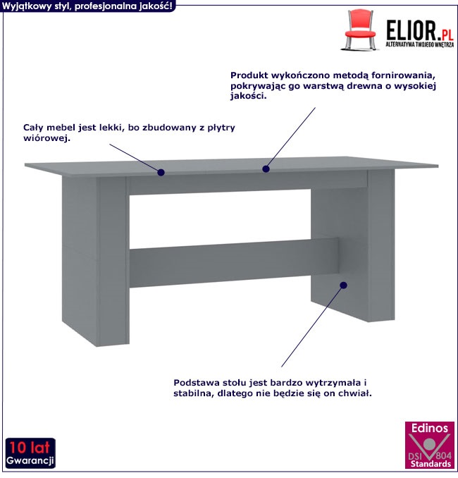 Produkt Stół nowoczesny Wixus – szary 