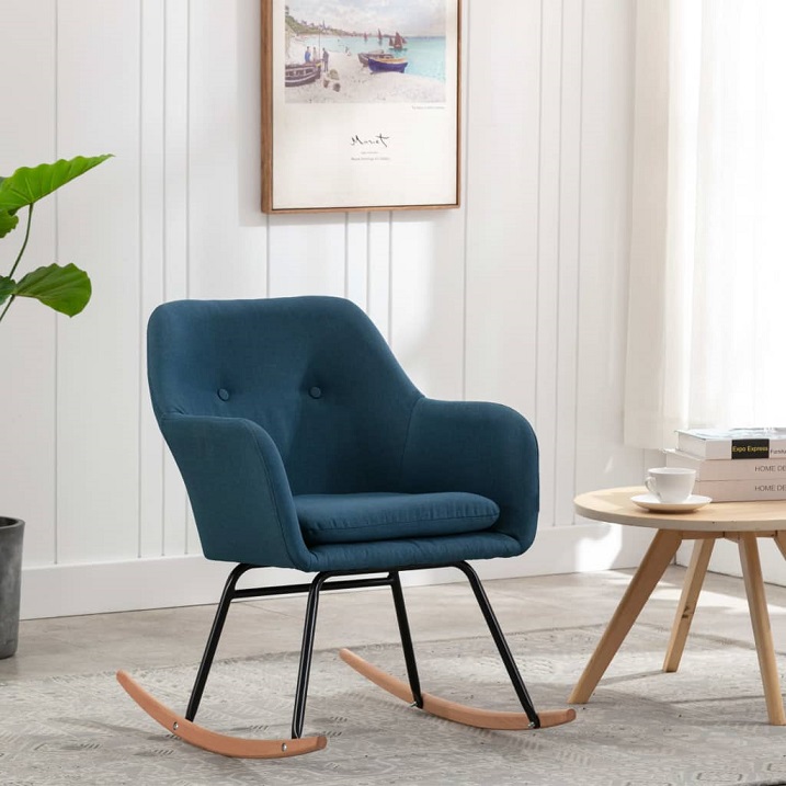 Produkt Niebieski nowoczesny fotel bujany – Foxie  - zdjęcie numer 2