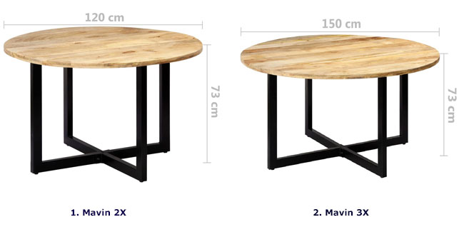 Produkt Stół okrągły z drewna Mavin 2X – brązowy  - zdjęcie numer 2