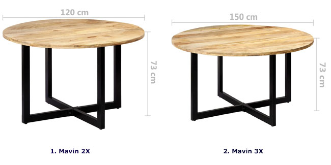 Produkt Stół okrągły z drewna Mavin 3X – brązowy - zdjęcie numer 2