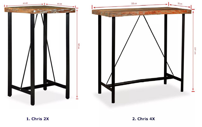 Produkt Wielokolorowy stolik z odzyskanego drewna – Chris 2X - zdjęcie numer 2