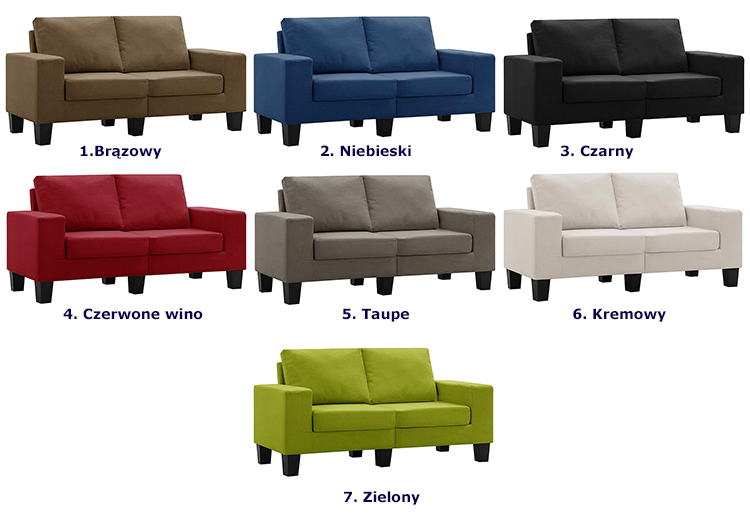 Produkt 2-osobowa sofa z podłokietnikami, czerwone wino - Lurra 2Q