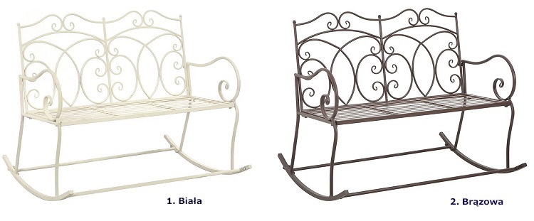 Produkt Brązowa bujana ławka ogrodowa metalowa - Dion - zdjęcie numer 2