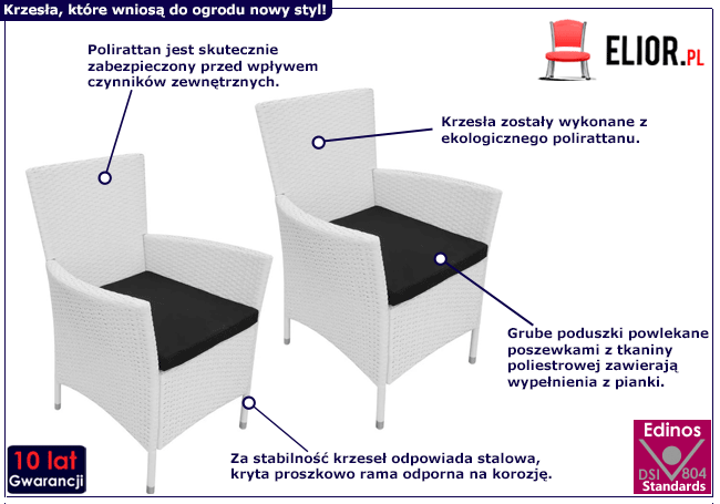 Produkt Zestaw 2 krzeseł do ogrodu – Edis 2X