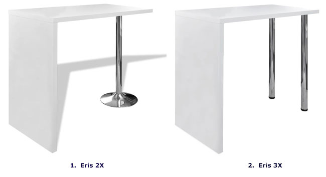 Produkt Biały stolik na 2 stalowych nogach – Eris 3X - zdjęcie numer 2