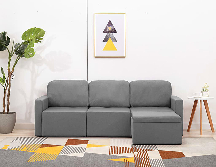 Jasnoszara sofa rozkładana Odi 4Q