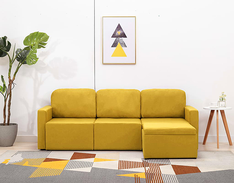 Żółta sofa rozkładana Lanpara 4Q