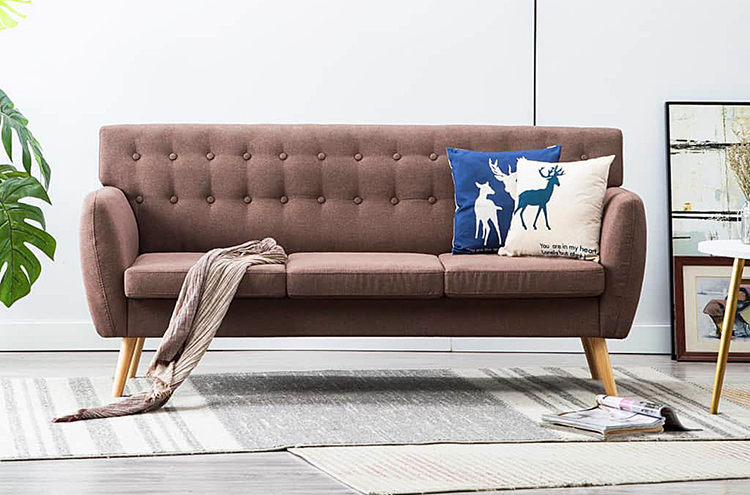 3-osobowa sofa pikowana Lilia, brązowa 