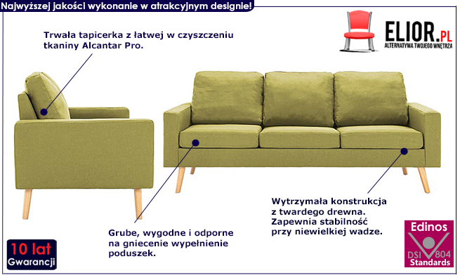 2-częściowy zielony zestaw wypoczynkowy Imex 2S