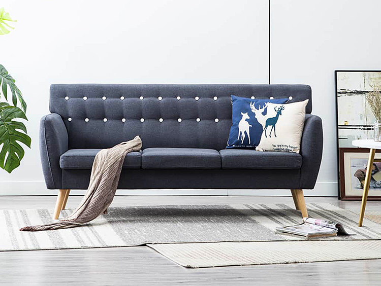 3-osobowa sofa pikowana Lilia, ciemnoszara