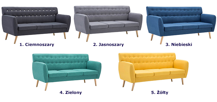 Produkt 3-osobowa brązowa sofa pikowana - Lilia