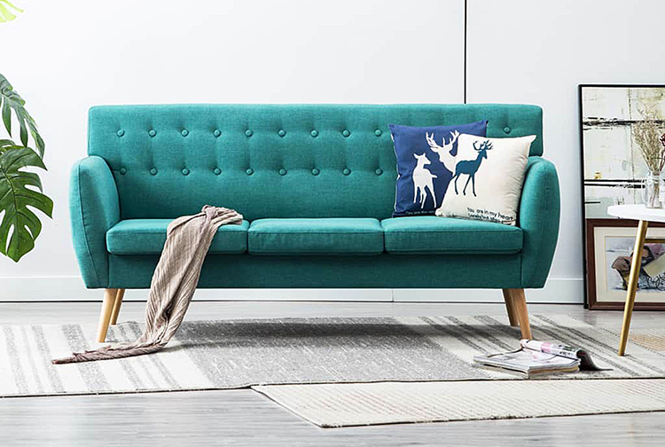 Zielona 3-osobowa sofa pikowana Lilia