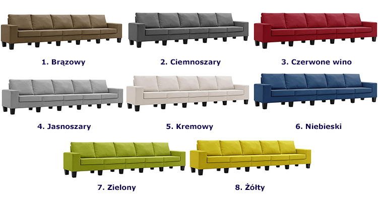 Produkt 5-osobowa sofa z poduszkami czarna - Lurra 5Q