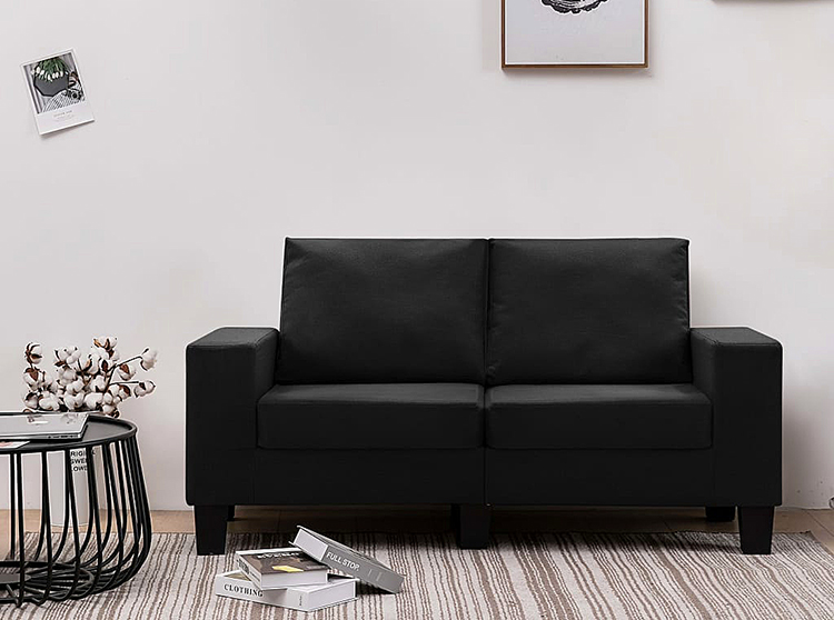 Dwuosobowa sofa czarna Arwen 2Q