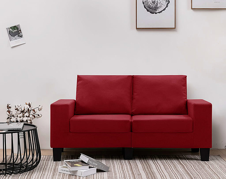 Dwuosobowa sofa czerwona Lurra 2Q