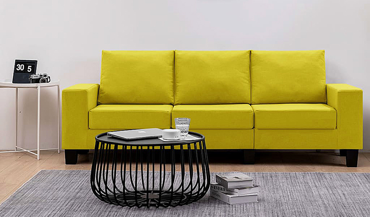 Trzyosobowa sofa żółta Lurra 3Q 