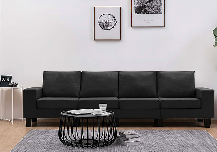 4-osobowa sofa czarna Lurra 4Q