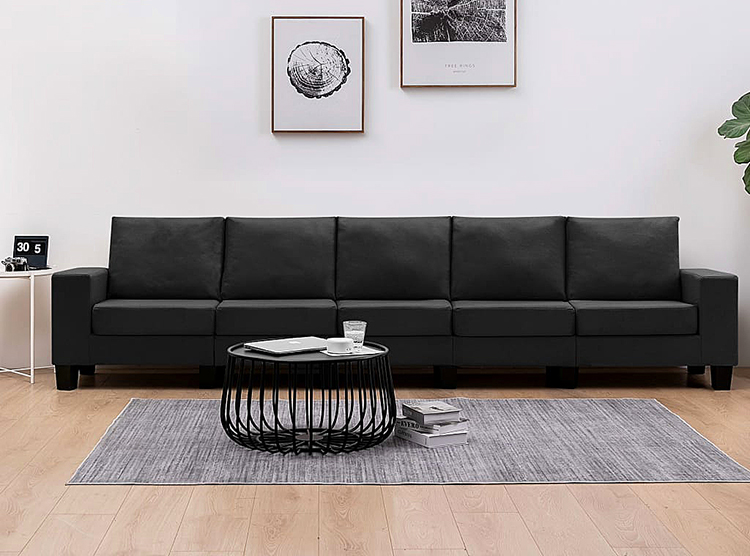 5-osobowa sofa z po5-osobowa sofa czarna Lurra 5Q