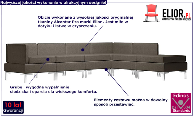 Taupe 6-częściowy zestaw wypoczynkowy Marsala 6D