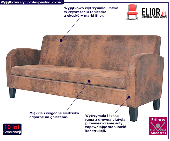 Dwuosobowa sofa Mayor 2X, kolor brązowy