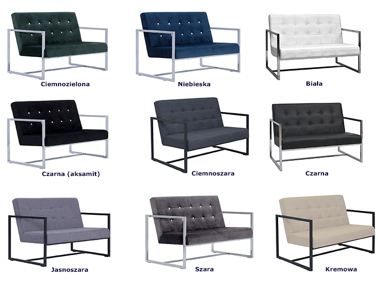 Produkt Granatowa sofa 2-osobowa - Mefir - zdjęcie numer 3