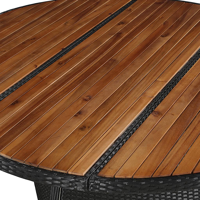 Produkt Stół ogrodowy z drewnianym blatem Midia 2Q - czarny - zdjęcie numer 2