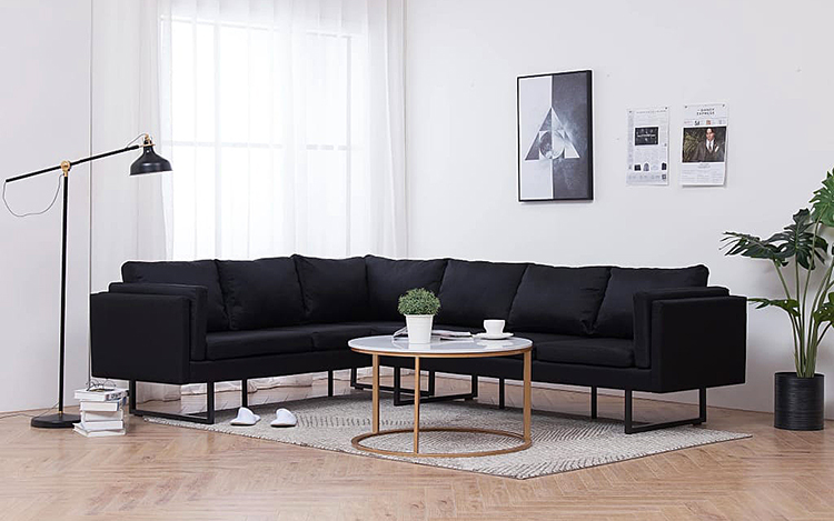 Produkt Przestronna sofa narożna Miva - czarna - zdjęcie numer 2