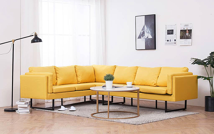 Produkt Przestronna sofa narożna Miva - żółta - zdjęcie numer 2