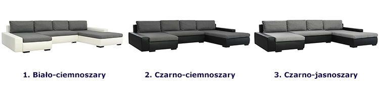 Produkt Wieloosobowy modułowy narożnik Modena - czarno-ciemnoszary