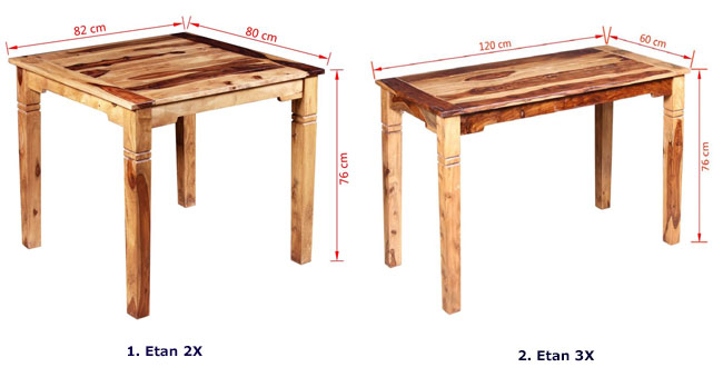 Produkt Stół z drewna sheesham Etan 2X – brązowy  - zdjęcie numer 2