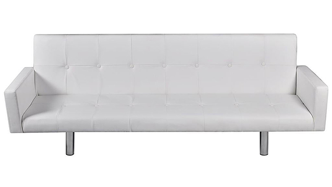 Produkt Rozkładana sofa Nesma  z podłokietnikami - biała  - zdjęcie numer 2