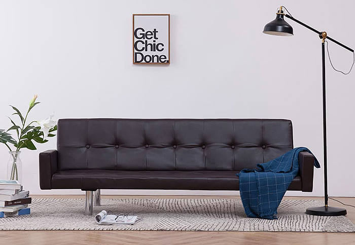 Produkt Rozkładana sofa Nesma 2X z podłokietnikami -  brązowa - zdjęcie numer 2
