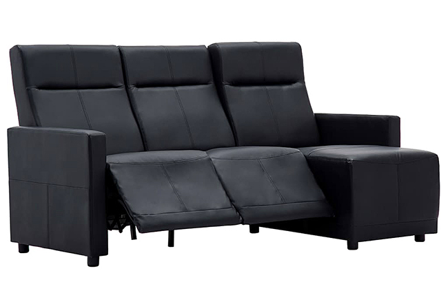 Rozkładana sofa z leżanką Blodyn, kolor czarny