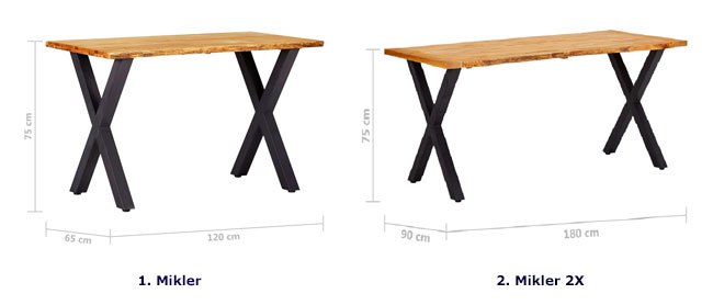 Produkt Stół dębowy industrialny Mikler 2X – naturalny  - zdjęcie numer 2