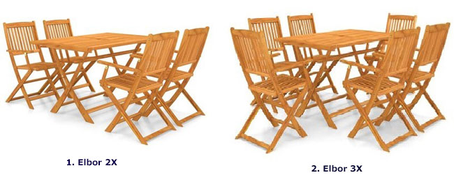 Produkt Stół ogrodowy i krzesła - zestaw mebli ogrodowych Elbor 2X