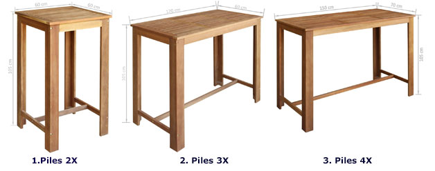 Produkt Wysoki stolik barowy drewniany Piles 2X – brązowy - zdjęcie numer 2