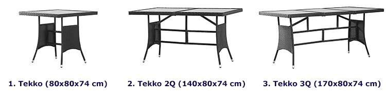 Rozmiary stołu Tekko