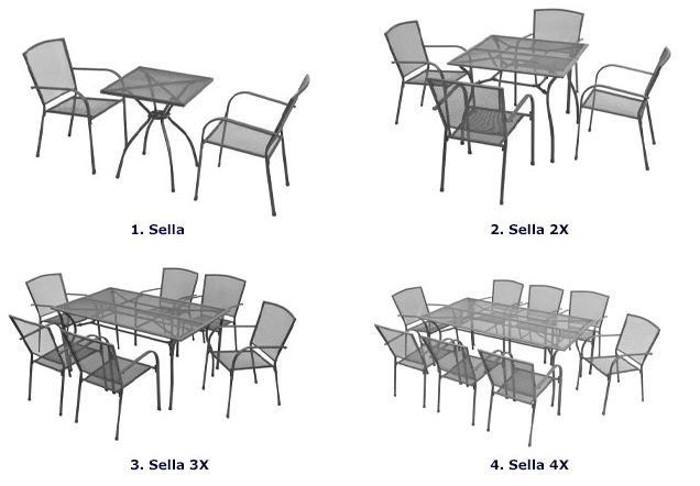 Produkt Zestaw mebli ogrodowych Sella 4X - szary - zdjęcie numer 2