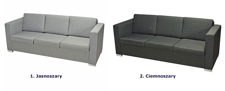 Produkt Trzyosobowa ciemnoszara sofa loftowa - Sigala 3Q