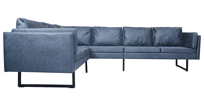 Szara sofa narożna z ekoskóry Lordis 2X