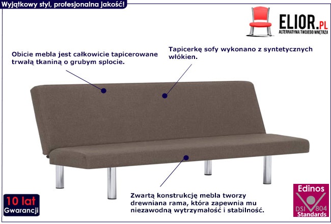 Produkt Sofa nowoczesna Melwin 2X – szarobrązowa 