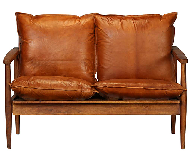 Elegancka czarna skórzana sofa Danila