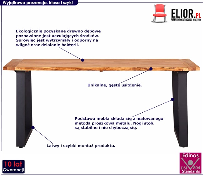 Produkt Stół jadalniany drewniany Eruv 4X – naturalny 