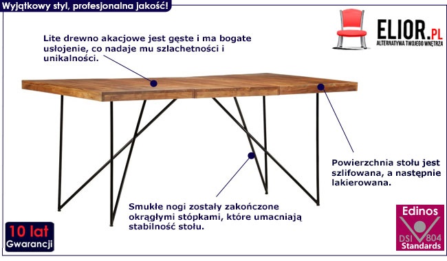 Produkt Naturalny stół z drewna akacjowego – Namir