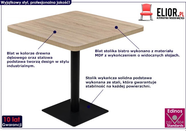 Produkt Jasnobrązowy stolik bistro - Carol 4X