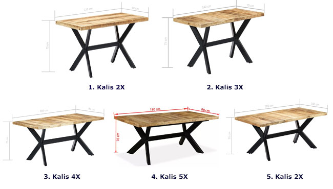Produkt Stół z drewna mango Kalis 6X – jasnobrązowy  - zdjęcie numer 2