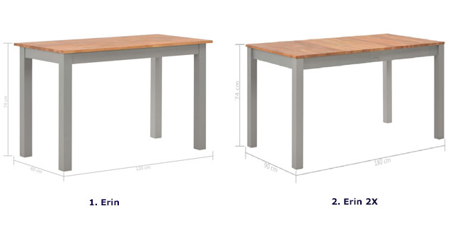 Produkt Stół jadalniany z drewna dębowego Erin 2X – szary  - zdjęcie numer 2