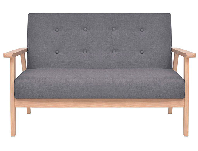 Dwuosobowa ciemnoszara sofa Vita 2X tapicerowana