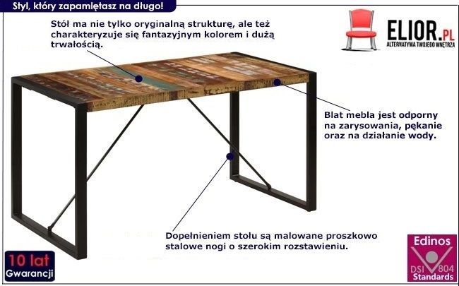 Wielokolorowy stół industrialny Veriz 2X